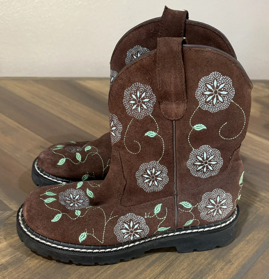 Bota vaquera para mujer Roper marrón gamuza trozo floral bordada talla 5 Foto 4 de 4