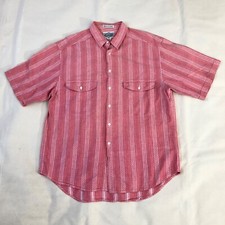 Levis Vintage Diamond Label Geo Stripe Textured Woven Shirt Red VG