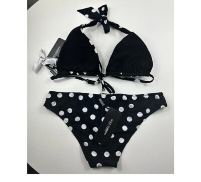 DOLCE & GABBANA Swimwear Black White Polkadot Bikini