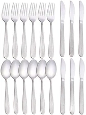 6pcs Dinner Forks Spoons Knives Food Grade Stainless Steel Silverware Set