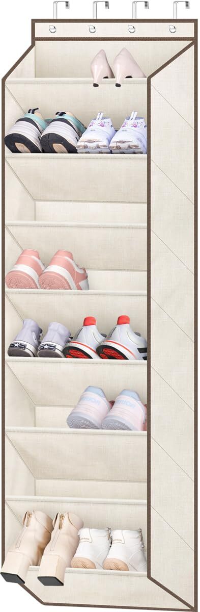 Over The Door Shoe Organizer with Deep Pockets for Narrow Spaces-image