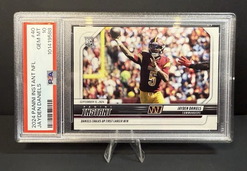 2024 PANINI INSTANT #40 JAYDEN DANIELS RC 1ST CAREER NFL WIN ROOKIE SP PSA 10!