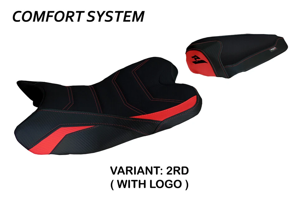 Capa de Assento Yamaha YZF R1 2009 2010 2011 2012 2013 2014 Tappezzeria Conforto Vermelha - Imagem 2 de 4