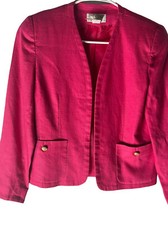 Vintage Talbots Linen Open Front Blazer Size 4