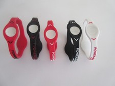 5 PCS 2 RED,2 BLACK,WHITE Power Balance Energy Health Band Bracelet XS,S,M,L,XL