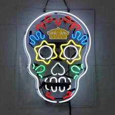 20"x16" Día de los Muertos Hanuted Calavera Acrílico Neón Letrero Barra Luz Lámpara JY