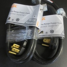 HDX 6 ft. 6/4 50 Amp 4-Prong Range Power Cord, Black - 2 CORDS