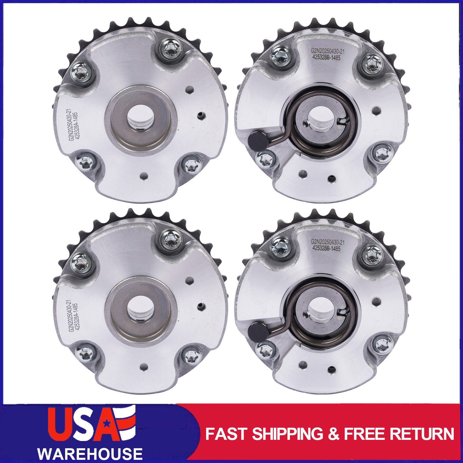 4pcs Camshaft Adjusters For Audi A4 Q5 A6 3.2 FSI R8 06e109083m 06e109084m--WL
