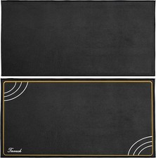 4 x 6 Ft Drum Rug 2Pcs, Black Drum Mat with Non-Slip Grip Bottom, Soundproof Dru