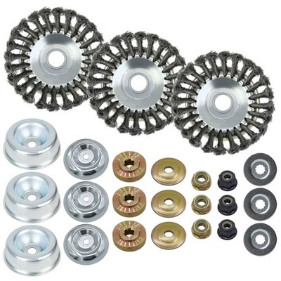 3x Unkrautbürste 15cm mit Adapter-Set für Echo SRM2305, SRM5000, SRM4000, SRM350