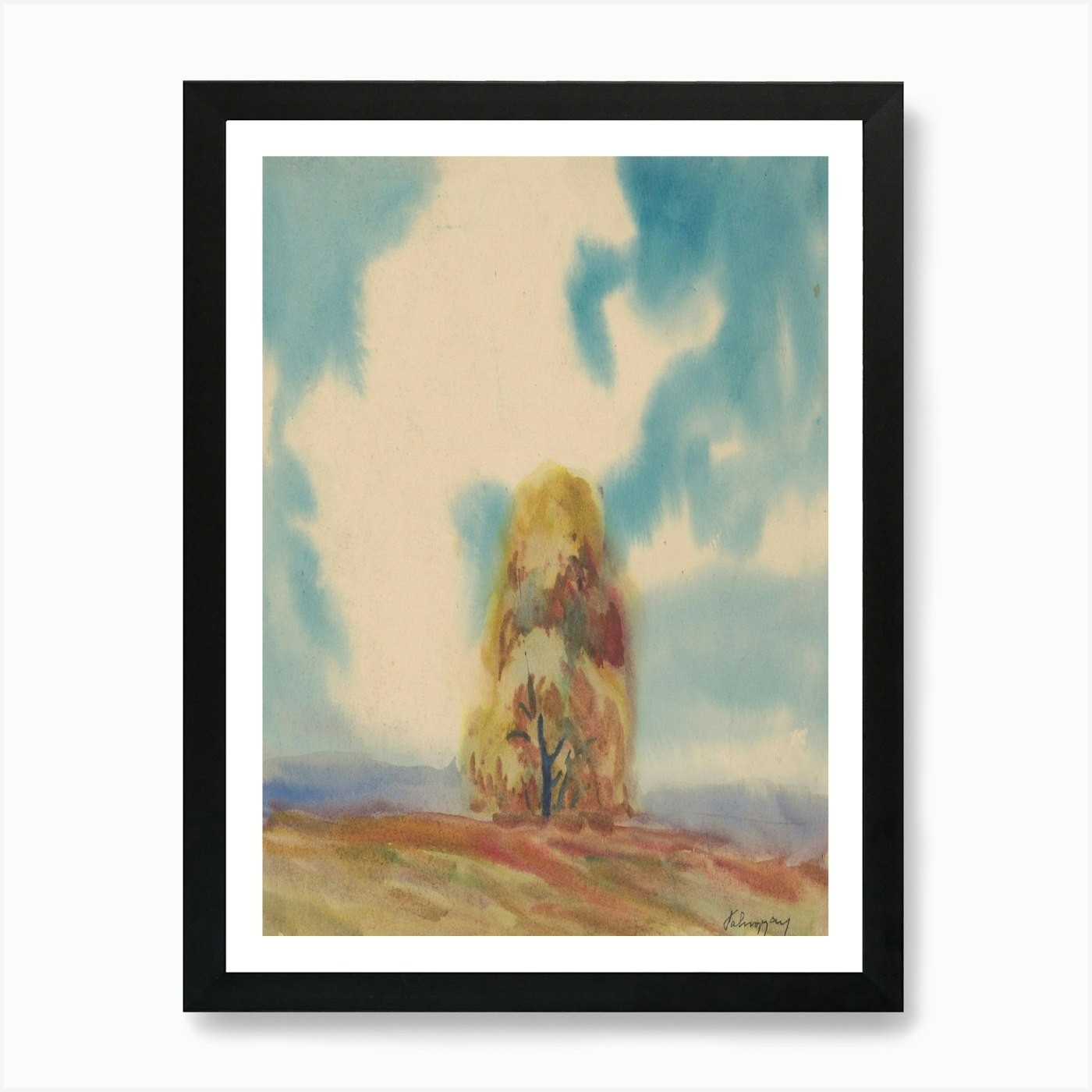 Tree In A Field 2 Art Print Framed Wall Art Poster Canvas Print Picture