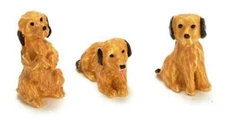 Dollhouse Miniature Set of 3 Dogs by Falcon Miniatures