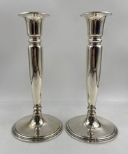 Antique Tiffany Sterling Candlesticks Set of 2 9.25 Inch #20752 Monogrammed 581g