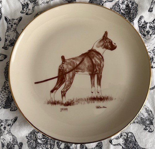 Boxer Dog Limited Edition 150 Laurelwood 1999 Decorative Plate Paula Zan artist