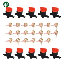 Petcock Motorcycle 10 x 1/4" In-Line Straight Fuel Gas Shut-Off / Cut-Off Valves