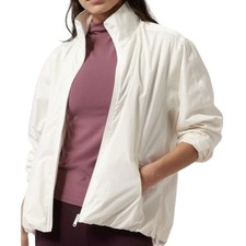 Athleta Sightseer Lace Jacket Stand Collar Full Zip Trail Hiking Stretch White L