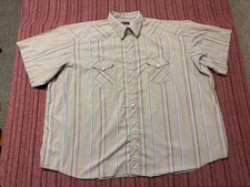 MENS USED VINTAGE WRANGLER GRAY PEARL SNAP WESTERN SHIRT BIG MAN SIZE 4X