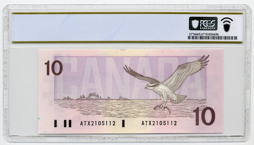 1989 $10 Canada, BC-57aA, ATX Replacement - Superb GEM UNC PCGS MS67 PPQ - Image 2 of 2