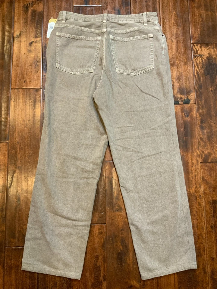 Pantalones de mezclilla The Row marrón claro tiro alto pierna ancha calce relajado, talla 10 Foto 4 de 4