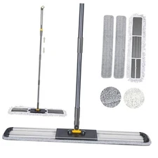 36 Inch Commercial Industrial Floor Mop, Long Handle, Washable Cotton and 2 