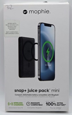 mophie snap+ juice pack mini 5000mAh Power Bank with Qi Charging - Black - USB-C