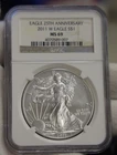 2011 (W) Burnished Silver Eagle $1 NGC MS69