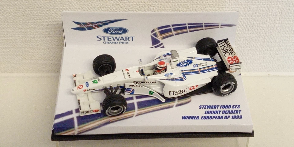 1:43 HOT WHEELS STEWART FORD SF3 EUROPEAN GP 1999 WINNER JOHNNY HERBERT - Immagine 2 di 4