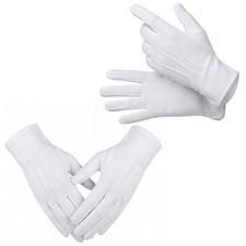 2 Pairs White Gloves for Men and Women, White Formal Glove for Wedding Formal