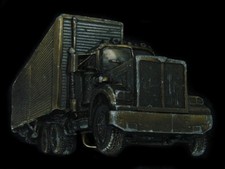 UA13157 VINTAGE 1979  18-WHEEL SEMI-TRUCK  BRASSTONE BELT BUCKLE