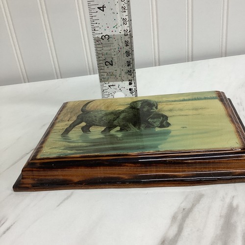 Vintage Kimberly Graphic Art Tile Black Labrador Retrievers Wood Wall Decor *B - Picture 6 of 7