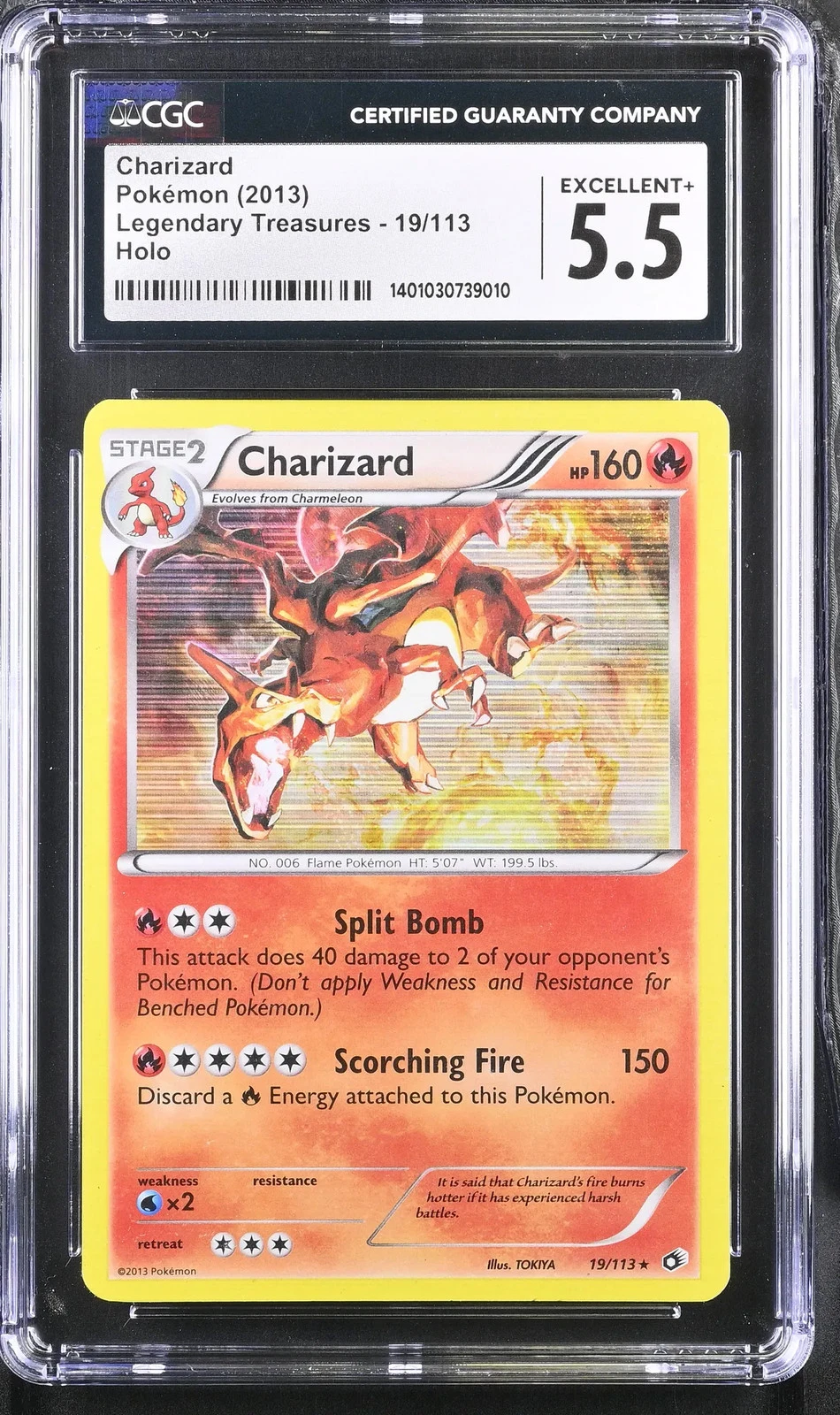 2013 Pokemon B&W Legendary Treasures Charizard Holo CGC 5.5 #19/113