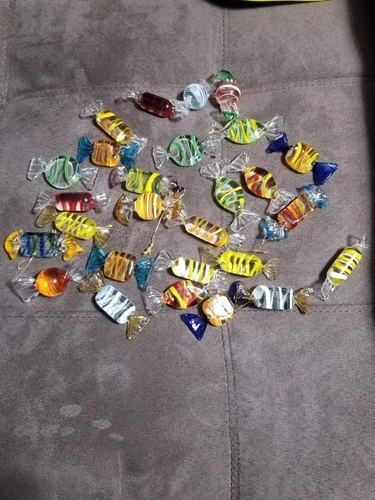 27 Pcs Vintage Murano Style Glass Sweets Candy Ornaments