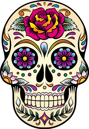 Skull Mexican Sugar Holiday Dia De Los Muertos Self Adhesive Vinyl Sticker