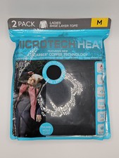 Free Country Ladies 2 Pack Microtech Heat Baselayer Top Size M Black 60