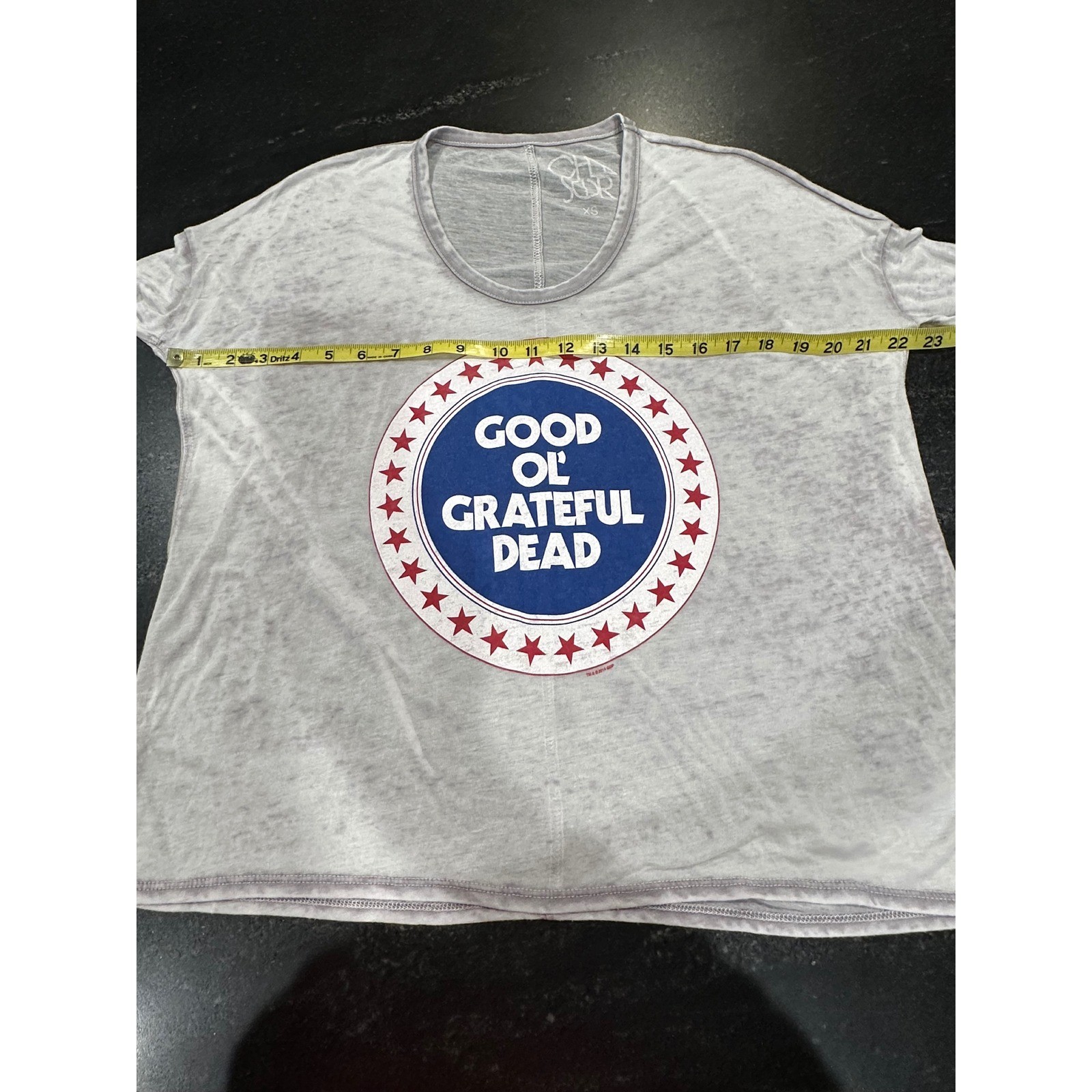 Chaser Grateful Dead Burnout Tee XS Gray Graphic Long Sleeve Sheer Distressed image 6