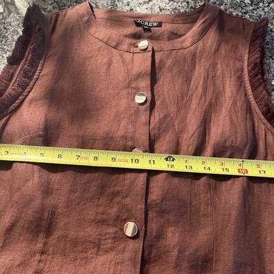 J Crew Women's Brown Linen Dress Knee Length Size Large | eBay
