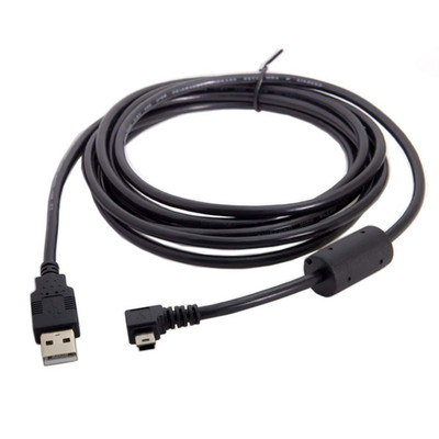 Mini USB B Type 5Pin Male Left Angled 90 Degree to USB 2.0 Male Data Cable with 