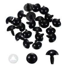 18mm Safety Eyes, 50 Pcs Plastic Craft Eyes with Protective Film, Black