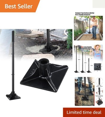 Professional 8x8 Inch Heavy Duty Steel Tamper - Ideal for Soil, Gravel, Asphalt