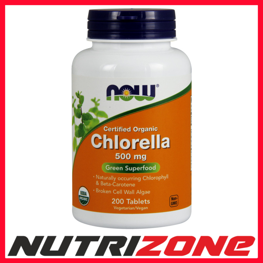 NOW Foods Chlorella 500mg Organic Natural Chlorophyll Digestive Health 200 tabs