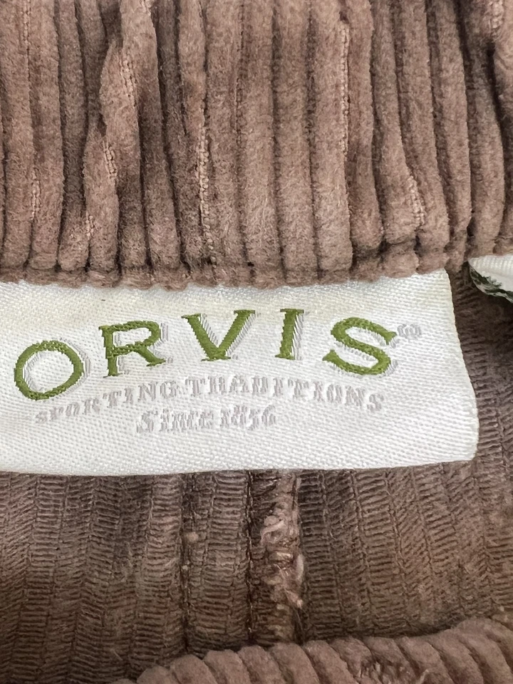 Orvis Pants Womens 14 Brown Corduroy Drawstring Relaxed Fit Casual 100% Cotton - Image 4 of 4