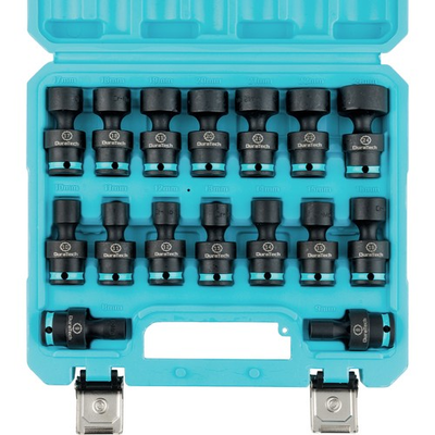 #ad DURATECH 16PC 3 8quot; Drive Shallow Impact Swivel Socket Set Wobble Metric 8mm 24mm $79.99