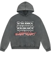 Saint Tears Saint Teart Graphic Hoodie Vintage Washed Gray Men’s Size Large NWT