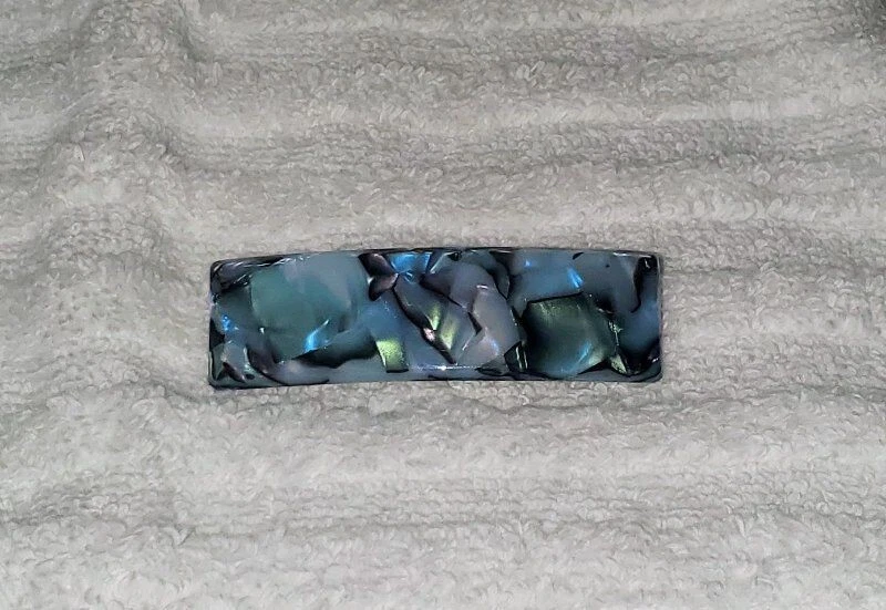 France Luxe S/M RECTANGLE BARRETTE Classic French clip blue - Image 2 of 4