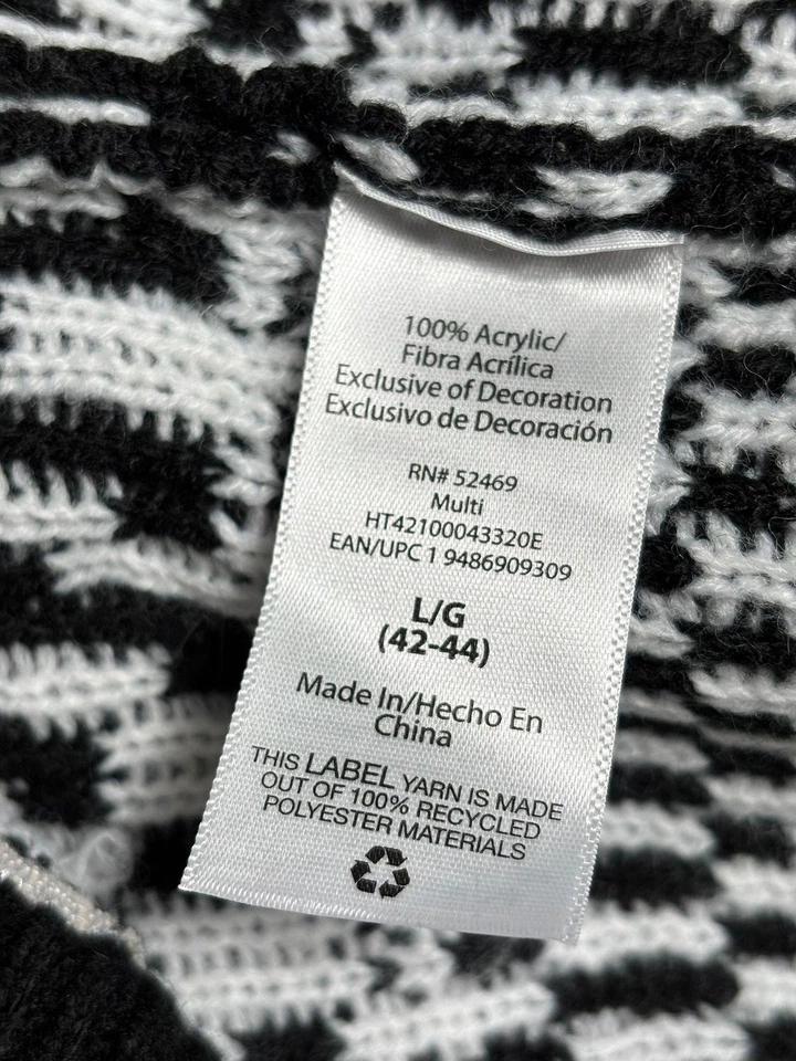 Holiday Time Sweater Mens Large Black White Llama Sunglasses Ugly Christmas - Image 4 of 4