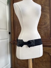 Vintage Y2k Bow Belt Stretchy Sz L Whimsygoth Accessory Gothic Black 00s