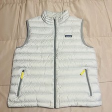 PATAGONIA Boys Down Sweater Vest Youth Feather Gray Green Size XXL 16-18