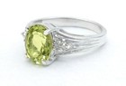 GENUINE 2.48 Cts PERIDOT & DIAMOND RING SOLID .925 Sterling Silver - Made in USA — photo 7