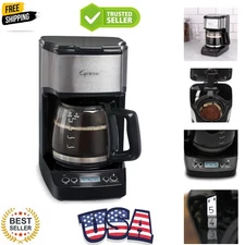 5-Cup Mini Drip Coffee Maker, Black and Stainless Steel