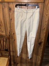 Willi Smith Khaki Ivory Ankle Pants Size 6 Cotton Spandex NWOT